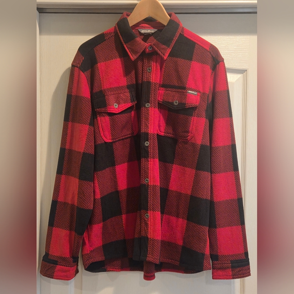 Eddie Bauer Red and Black Plaid Shirt
